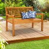 tillvex® Gartenbank Holz Hellbraun 125 cm / 2 - 3 Personen Parkbank Massiv Sitzbank Garten Gartenmöbel Bild 4