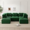 3-Sitzer Ecksofa H 69 x T 297 x B 177 cm aus Cord in Grün, modular kombinierbar, 74 cm Sitztiefe Bild 3