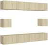 vidaXL 6-tlg. TV-Schrank-Set Sonoma-Eiche Spanplatte [3078999] Bild 2