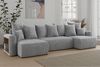 MEBLINI Schlafcouch mit Bettkasten - 312x142x73cm - Hellgrau Cordstoff - SOLARIS - Ecksofa mit Schlaffunktion - Sofa mit Relaxfunktion und Kopfstützen - Couch U-Form - Eckcouch - Wohnlandschaft Bild 2