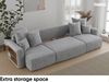 MEBLINI Schlafcouch mit Bettkasten - 312x142x73cm - Hellgrau Cordstoff - SOLARIS - Ecksofa mit Schlaffunktion - Sofa mit Relaxfunktion und Kopfstützen - Couch U-Form - Eckcouch - Wohnlandschaft Bild 4
