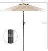 Gartenschirm, gerader, sechseckiger, neigbarer Sonnenschirm, 2,3 x 2,16 m (Höhe), Metall, hochdichtes Polyester, Beige Bild 5