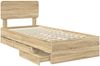 vidaXL Bettrahmen mit Kopfteil Sonoma-Eiche 100 x 200 cm Holzwerkstoff 3412215 Bild 5