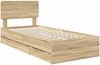 vidaXL Bettrahmen mit Kopfteil Sonoma-Eiche 100 x 200 cm Holzwerkstoff 3412215 Bild 4