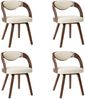 vidaXL Esszimmerstühle 4 Stk. Creme Bugholz und Kunstleder [278840] Bild 2