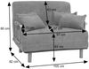Mendler Schlafsessel HWC-K29, Klappsessel Schlafsofa Gästebett, Liegefläche 190x100 cm, Stoff Chenille (370g/m²) ~ blau-grün Bild 3