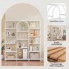 Flieks Bücherregal 160×30×180 cm, Standregal modern weiß, Metallregal mit offenen Ablagen, Regal mit Bogen-Design, MDF & Stahl Bild 5