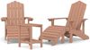 vidaXL Adirondack-Gartenstühle mit Hocker & Tisch HDPE Braun 3095714 Bild 2