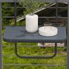Balkon-Hängetisch klappbar, höhenverstellbar, 60 x 40 x 55-64 cm, Aluminium, Holzoptik Schwarz Bild 2