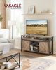 VASAGLE TV-Schrank, Lowboard für Fernseher bis zu 65 Zoll, mit verstellbaren Ablagen, rustikale Tür, Landhausstil, Metallgestell, Kamelbraun-schwarz Bild 2
