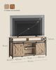 VASAGLE TV-Schrank, Lowboard für Fernseher bis zu 65 Zoll, mit verstellbaren Ablagen, rustikale Tür, Landhausstil, Metallgestell, Kamelbraun-schwarz Bild 5
