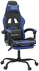 Gaming-Stuhl, Schreibtischstuhl, Bürostuhl mit Fußstütze Drehbar Schwarz & Blau Kunstleder Bild 2