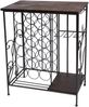 Weinregal mit Holzablage 12977 Flaschenregal mit Glashalter 83 cm Braun Metall Holz Flaschenhalter Weinschrank Regal Stehend Bild 2