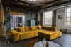 KAWOLA Sofa NEVADA Ecksofa Velvet curry Recamiere rechts mit motorischem Sitzvorzug 82 x 215 x 319 cm Bild 5