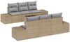 vidaXL Garten-Sofa-Set mit Kissen 8 pcs Beige und Grau Poly-Rattan 3355619 Bild 2