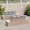vidaXL Garten-Sofa-Set mit Kissen 8 pcs Beige und Grau Poly-Rattan 3355619 Bild 3