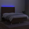 vidaXL Boxspringbett mit Matratze & LED Dunkelbraun 140x190 cm Stoff, Härtegrad: H2 [3139032] Bild 3
