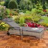 Sonnenliege Polyrattan Gartenlounge Liegestuhl Balkon Sitzgruppe Grau Bild 3