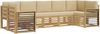vidaXL Ecksofa Set 7 pcs Weiß und Beige 304 x 128,5 x 73 cm Polyester 3392448 Bild 2