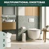 eluno Küchenrollenhalter bis 28 cm oder 3 Toilettenpapierrollen aus Edelstahl und Metall, cremeweiß, ca. Ø 15,5x31 cm Bild 5