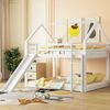 Bett 140x200 cm Haus-Etagenbett mit Rutsche und Leiter – zwei großzügige Liegeflächen für Kinderzimmer Bild 4