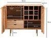 Barschrank Akazie Massivholz 90cm Natur mit Weinregal - Design Hausbar mit Glashalter - Weinschrank Holz mit Türen - Getränkeschrank Weinkommode Holz Bar Wohnzimmer Handmade Bild 4