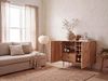 Barschrank Akazie Massivholz 90cm Natur mit Weinregal - Design Hausbar mit Glashalter - Weinschrank Holz mit Türen - Getränkeschrank Weinkommode Holz Bar Wohnzimmer Handmade Bild 3