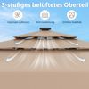 300 cm Sonnenschirm mit LED-Beleuchtung Beidseitig um 35° Knickbarer Gartenschirm Braun Bild 4