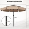300 cm Sonnenschirm mit LED-Beleuchtung Beidseitig um 35° Knickbarer Gartenschirm Braun Bild 2
