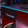 X Rocker Carbon-Tek Gaming Schreibtisch mit LED-Beleuchtung & Wireless Charging Ladepad - grau/rot Bild 2