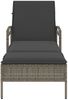 vidaXL Sonnenliege mit Auflage Grau 63x200x81 cm Poly Rattan 368301 Bild 4