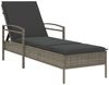 vidaXL Sonnenliege mit Auflage Grau 63x200x81 cm Poly Rattan 368301 Bild 2
