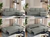 Universelles Ecksofa mit Schlaffunktion, Bettkasten und losen Kissen, gesteppte Sitzfläche - UMBRIA - Grau Stoff Bild 2