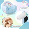Kindersofa mit Rückenlehne &Armlehne Gepolsterter Kindersessel Einhorn Lesecouch Blau Bild 4