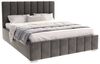 FDM Polsterbett Stauraumbett Bettgestell 90x200, 120x200, 140x200, 160x200, 180x200cm (MADE IN EU - mit hochwertigem Velours Bezug, Bettrahmen, Bett, Optional mit Matratze bestellbar, mit großen gepolsterten Kopfteil, mit Bettkasten zum aufklappen), Me... Bild 4