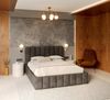 FDM Polsterbett Stauraumbett Bettgestell 90x200, 120x200, 140x200, 160x200, 180x200cm (MADE IN EU - mit hochwertigem Velours Bezug, Bettrahmen, Bett, Optional mit Matratze bestellbar, mit großen gepolsterten Kopfteil, mit Bettkasten zum aufklappen), Me... Bild 3