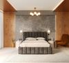 FDM Polsterbett Stauraumbett Bettgestell 90x200, 120x200, 140x200, 160x200, 180x200cm (MADE IN EU - mit hochwertigem Velours Bezug, Bettrahmen, Bett, Optional mit Matratze bestellbar, mit großen gepolsterten Kopfteil, mit Bettkasten zum aufklappen), Me... Bild 2