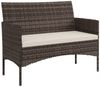 Outsunny Gartensofa 2-Sitzer Rattansofa, 1 Teile, Wetterfest, abnehmbarer Bezug, rutschfest Bild 2