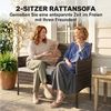 Outsunny Gartensofa 2-Sitzer Rattansofa, 1 Teile, Wetterfest, abnehmbarer Bezug, rutschfest Bild 4