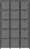 vidaXL Würfelregal mit 15 Boxen Grau 103x30x175,5 cm Stoff 322621 Bild 2