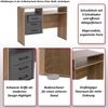 Schreibtisch HWC-P43, Bürotisch Computertisch, 3 Schubladen MDF 75x100x40cm ~ Wotan-Eiche-Optik, weiß Bild 2