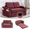 MODFU Sofa Rahmenloses Zweisitzer-Loungesofa aus Cordstoff mit Seitentaschen, Getränkehaltern und umbaubarem Sitzsack, gestepptes Design für maximalen Komfort Bild 2