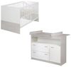 roba Kinderzimmerset 'Julia' 2-teilig - Bett 70 x 140 - Wickelkommode breit - Weiß / Gekalte Eiche Bild 4