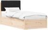 vidaXL Bettgestell mit gepolstertem Kopfteil Schwarz 90 x 190 cm 877806 Bild 2