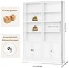 Homfa Bücherregal 185 cm hohes Bücherschrank Standregal Büroregal, Bücherregal mit 4 Türen 8 offenen Fächern Büroregal Holz 185x120x27cm Bild 3