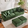 Merax Ecksofa U-förmiges Sofa aus Chenille-Stoff, 1 Teile, Modulares Couch Chenille-Sofa mit 2 abnehmbarem Fußhocker und 6 Kissen Bild 3
