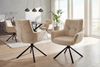 riess-ambiente Drehstuhl SIGNATURE beige/schwarz - Samt, Metall, drehbar, mit Armlehne, modern (Einzelartikel, 1 St), 360° drehbar & mit Taschenfederkern - ideal für Esszimmer & Büro Bild 3