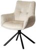 riess-ambiente Drehstuhl SIGNATURE beige/schwarz - Samt, Metall, drehbar, mit Armlehne, modern (Einzelartikel, 1 St), 360° drehbar & mit Taschenfederkern - ideal für Esszimmer & Büro Bild 2