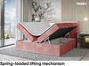 MEBLINI Boxspringbett ASPIN 180x200 cm mit Bettkasten und LED - H3/Rosa Samt Polsterbett - Doppelbett mit Topper & Taschenfederkern-Matratze Bild 3