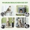 MC Star Kratzbaum 132 cm Katzenbaum mit Kratzpfosten, Bett, Haus, Sprungplattformen, Pflegebürste, Hellgrau Bild 3